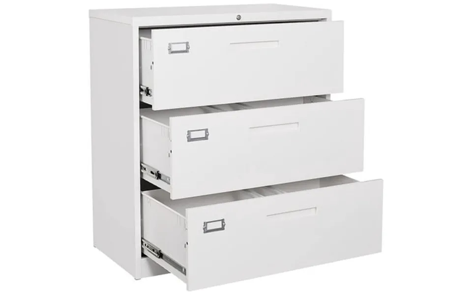 Stani Lateral File Cabinet With Lock 3 Drawer Lockable Filing Cabinet Large Metal Storage File Cabinet For Hanging Files