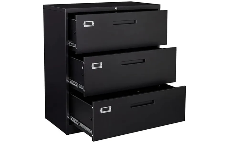 Stani Lateral File Cabinet With Lock 3 Drawer Metal Lockable Filing Cabinet For Hanging Files Letter Legal F4 A4 Size As
