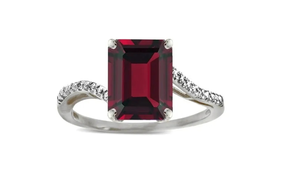 Star K Big Stone Octagon Emerald Cut 10x8 Garnet Bypass Solitaire Ring