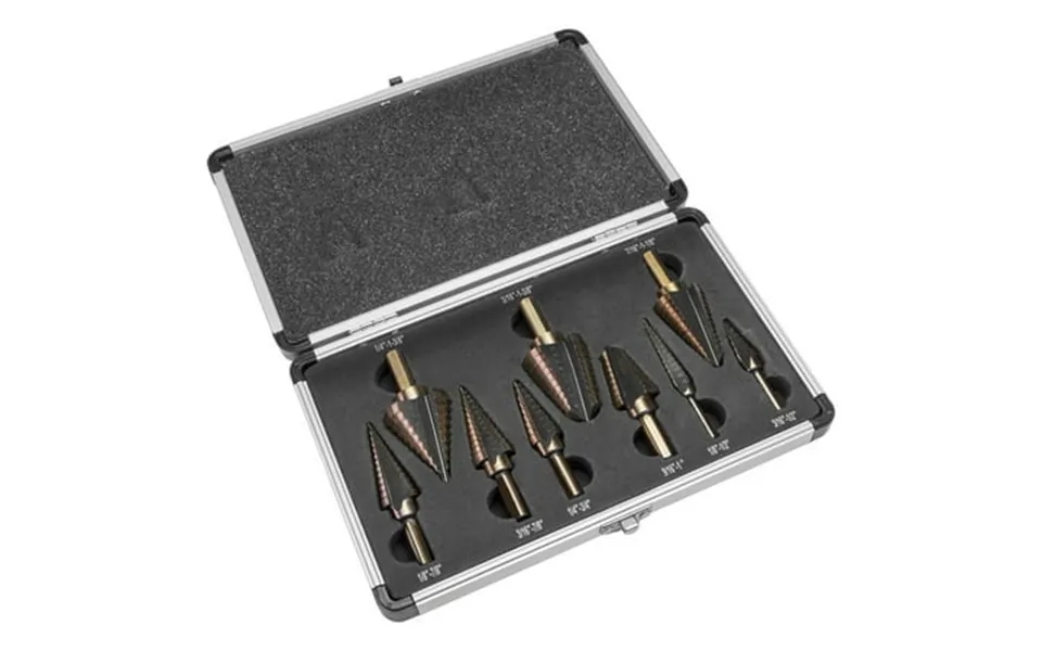 Stark Usa 9pc Hss Titanium Step Drill Bit Set High Speed Steel Unibit Drill Bits Set For Sheet Metal With Aluminum Case