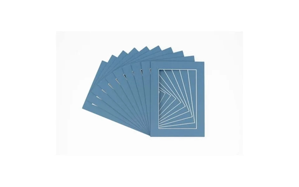 Steel Blue Acid Free 12x16 Picture Frame Mats With White Core Bevel Cut For 8x12 Pictures - Fits