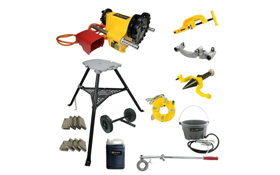 Steel Dragon Tools 300 Pipe Threader Threading Machine With Oil And Transporter