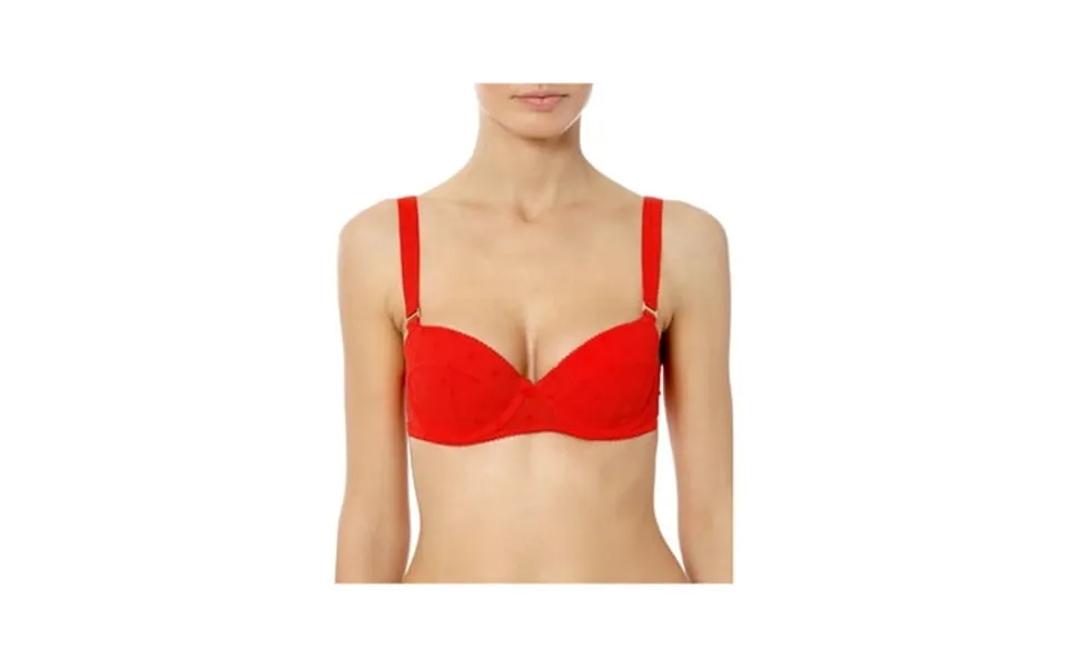 Stellamccartney Intimates Red Logo Elastic Adjustable Straps Molded Seamed Cups Underwire Bra 36 A