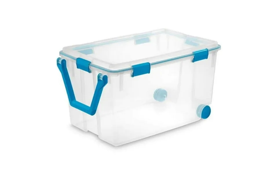 Sterilite 120-qt Clear Plastic Wheeled Storage Bin W Gasket Latch Lid 9 Pack