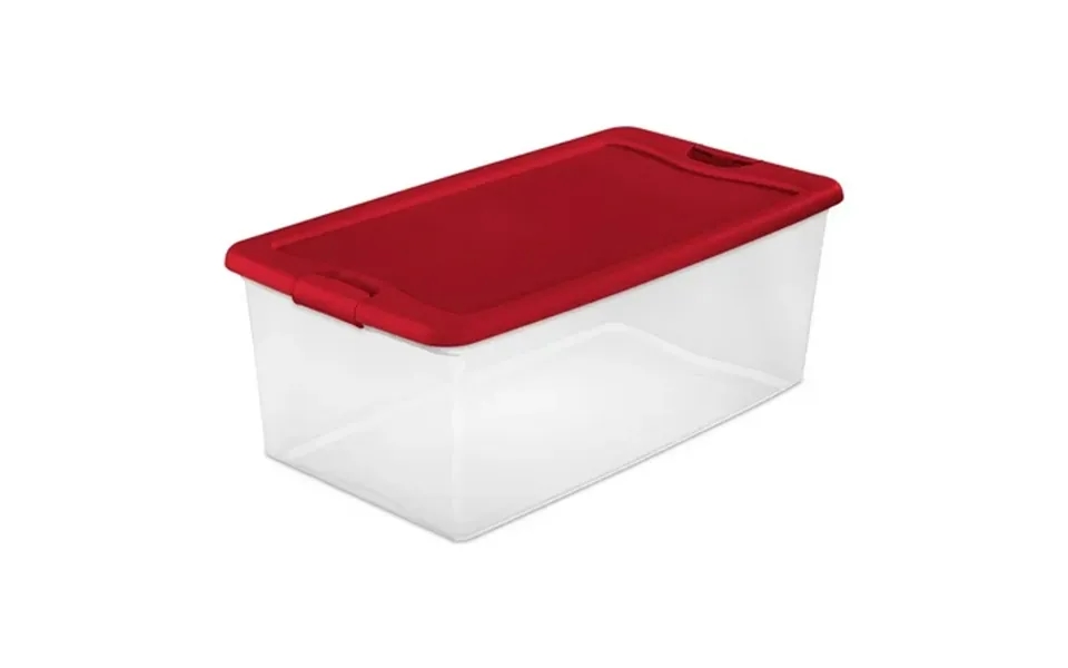 Sterilite 1499 106 Quart Latching Box Plastic Stackable Storage Container Bin