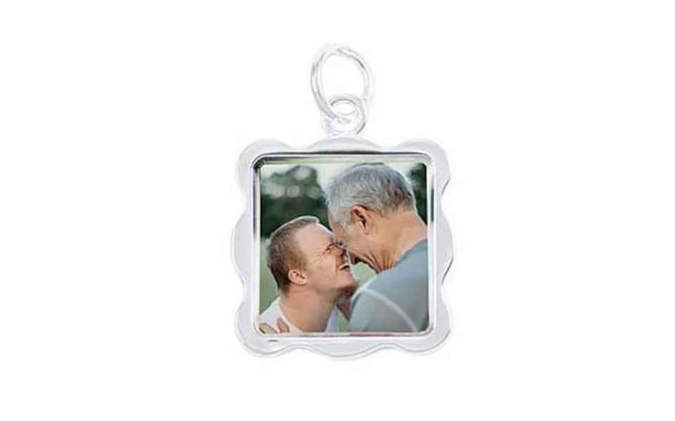 Sterling Silver Plated Wave Photo Pendant