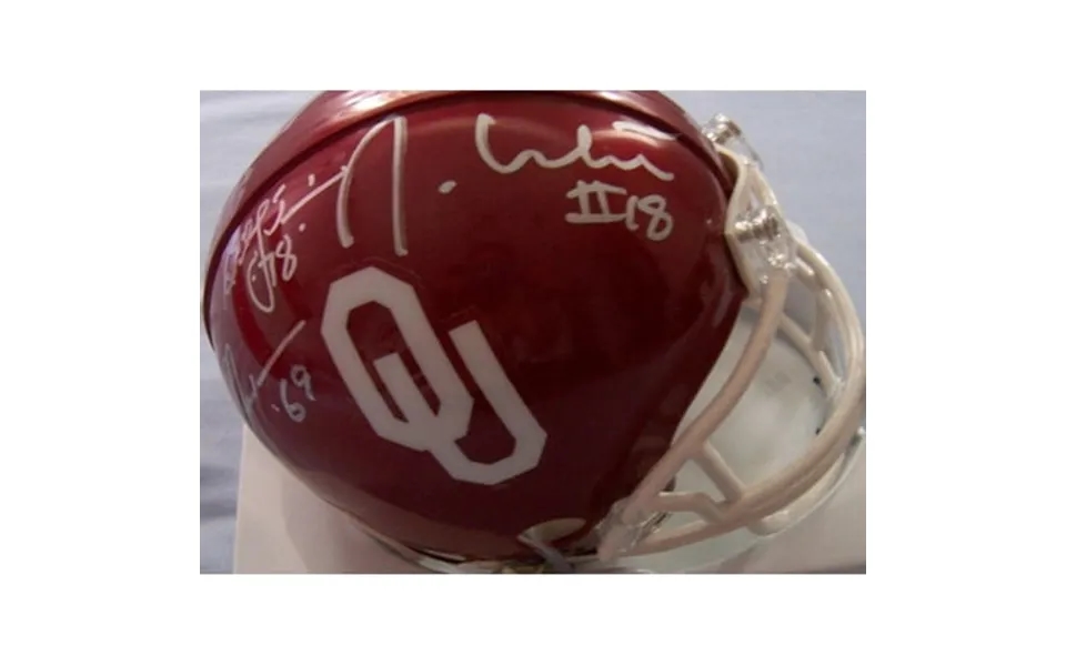 Steve Owens Billy Sims Jason White Autographed Oklahoma Sooners Mini Helmet Jsa