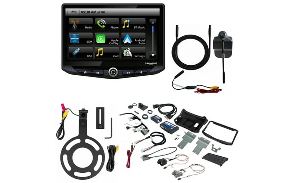 Stinger Heigh10 Un1810 Receiver Carplay Android Auto Srk-jk11h Install Kit Pcam-jp3 Rear Camera Bsckitjk Blind Camera Ki