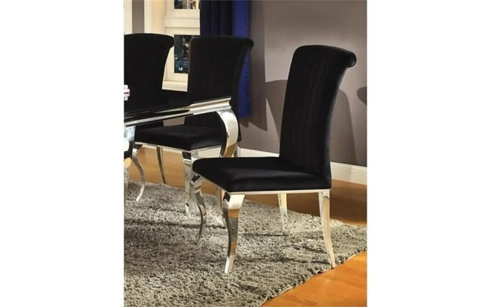 Stonecroft Birch Upholstered Dining Side Chair In Black And Chrome Set Of 4