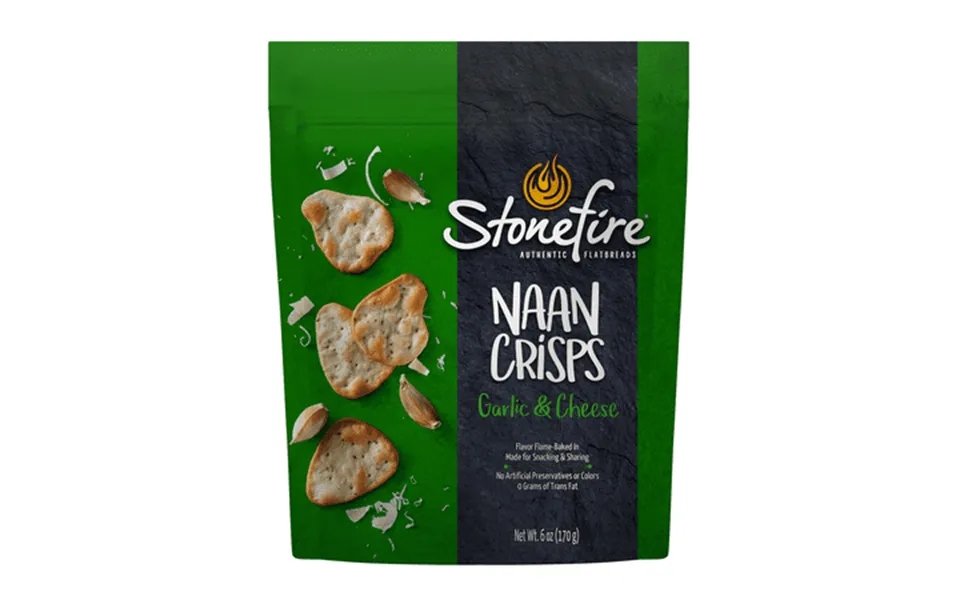 Stonefire Garlic & Cheese Naan Crisps 6 Oz 1 Count