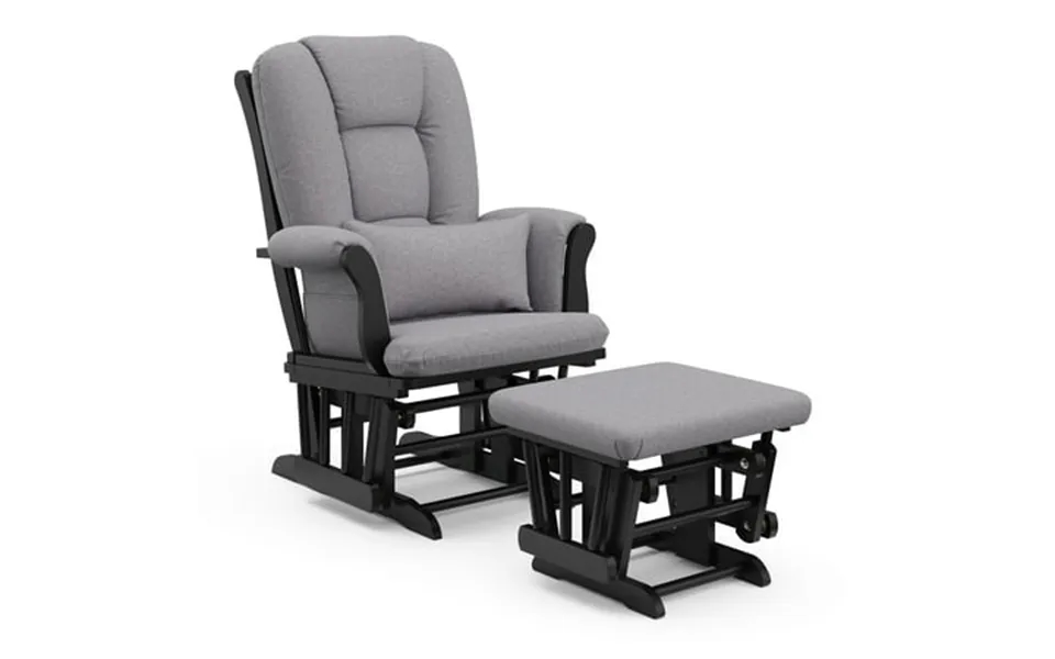 Storkcraft Tuscany Infant Nursery Glider & Ottoman Black With Gray Swirl