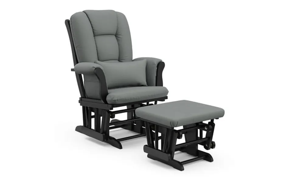 Storkcraft Tuscany Infant Nursery Glider & Ottoman Black With Gray