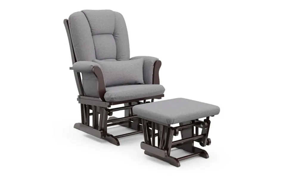 Storkcraft Tuscany Infant Nursery Glider & Ottoman Espresso With Gray Swirl