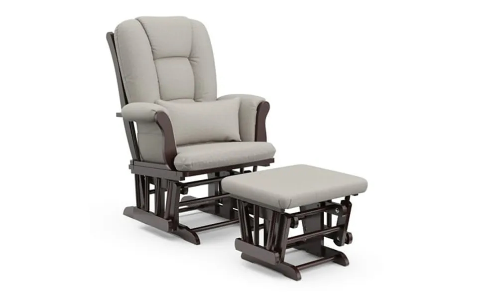 Storkcraft Tuscany Infant Nursery Glider & Ottoman Espresso With Taupe Swirl