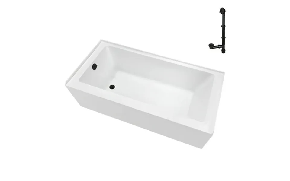 Streamline Nal-5600-orb 66 In. X 32 In. Acrylic Left-hand Drain Alcove Bathtub In Glossy White With External Drain In Ma