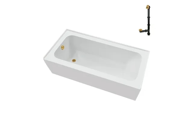 Streamline Nal-5680-bgl 66 In. X 32 In. Acrylic Left-hand Drain Alcove Bathtub In Glossy White With External Drain In Br product image