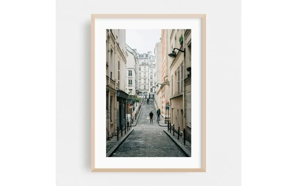 Streets Of Montmartre 01 - Paris Île-de-france France Photography Oak Framed Wall Art Print 24 X 36 Inches