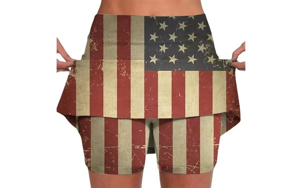 Stretchy Shorts For Women High Waisted Skirts Independence Day Printed Star Red White Stripe Half Skirt Trendy Casual Sh