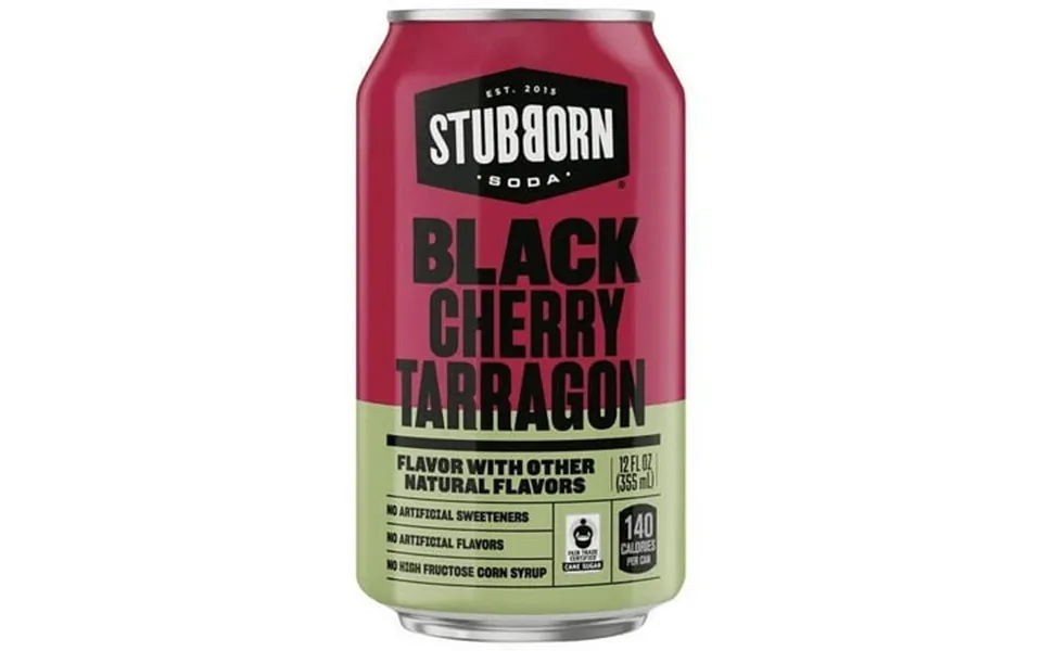 Stubborn Soda Black Cherry Tarragon 12 Oz Can Pack Of 18