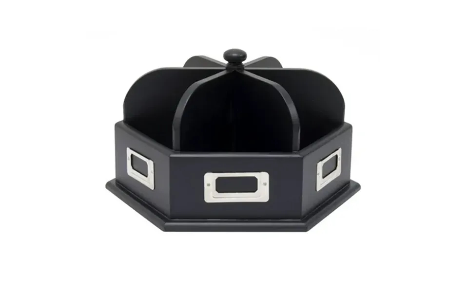 Studio Designs Tabletop Wood Desk Carousel Home Office Storage Organizer Black