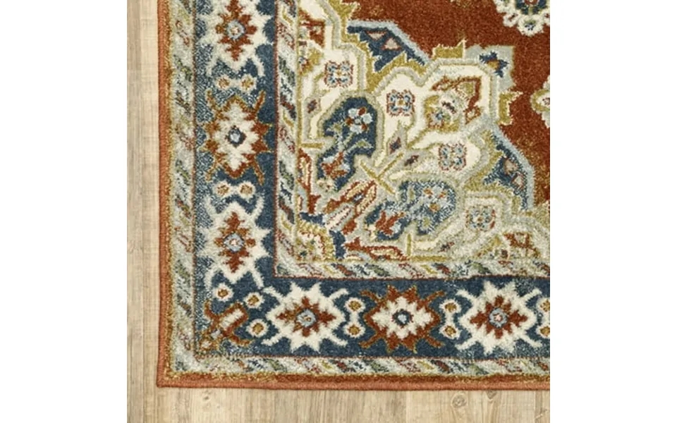 Style Haven Bassel Center Medallion Indoor Area Rug 7 10 X 10 - Rust Beige