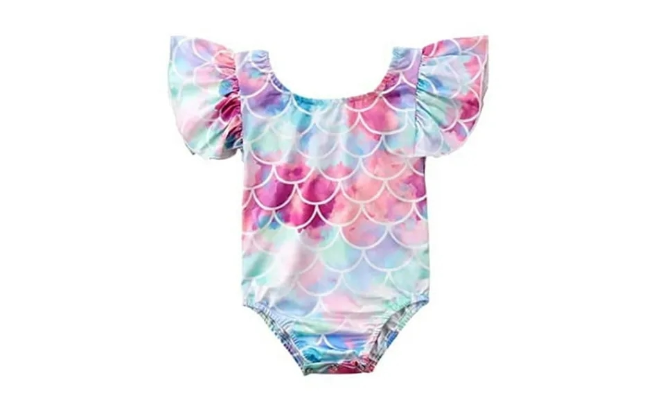 Stylesilove Baby Toddler Girls Mermaid Ruffled One-piece Swimsuit Multicolor Bathing Suit Beach Swimwear 24 Months