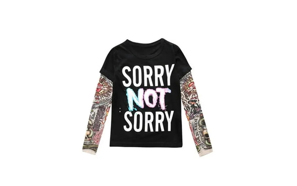 Stylesilove Super Cool Unisex Kid Cotton T-shirt Withk Mesh Tattoo Sleeve 90 2t Sorry Not Sorry