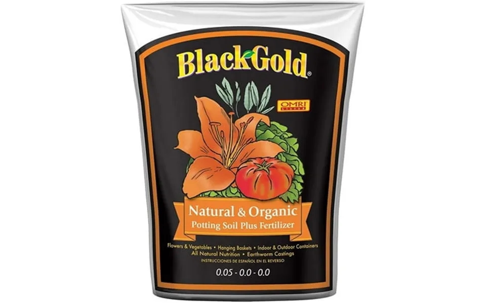 Sun Gro Sugrbg2 Black Gold Natural & Organic Potting Soil Bag Plus Fertilizer 2 Cubic Feet 3 Pack
