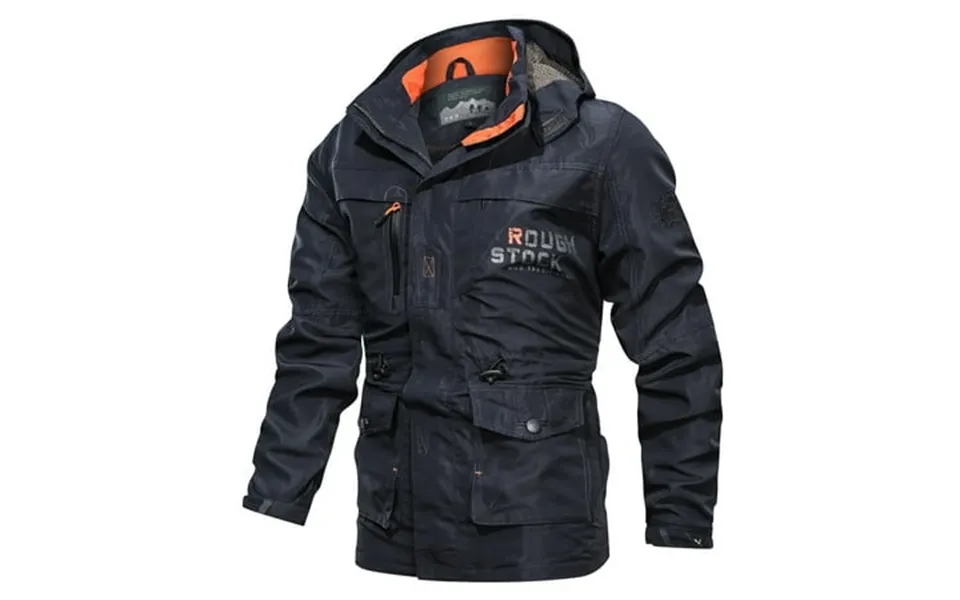 Suncoda Rain Jackets For Men Waterproof Windbreaker Jacket Mid-length Casual Outdoor Hooded Plus Size Jacket Spring And