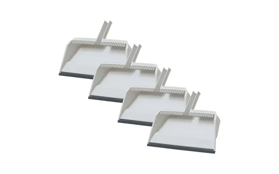 Superio 4-pack Wide Plastic Dustpan With Comb - 16 Wide Rubber Lip Broom Handle Clip White