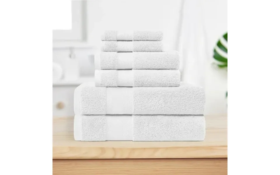 Superior Aria Turkish Cotton Solid Heavyweight 6-piece White Towel Set