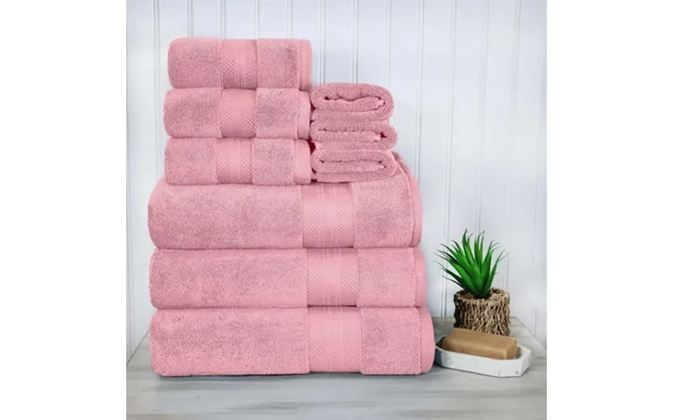 Superior Aria Turkish Cotton Solid Heavyweight 9-piece Coral Pink Towel Set