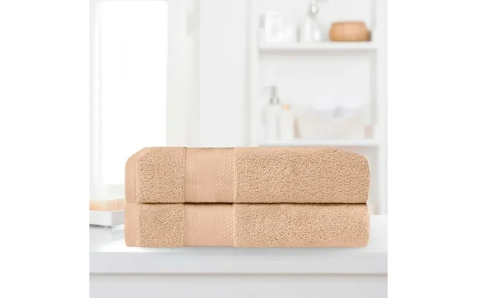 Superior Aria Turkish Cotton Solid Heavyweight Hazelnut Bath Sheet Set Of 2