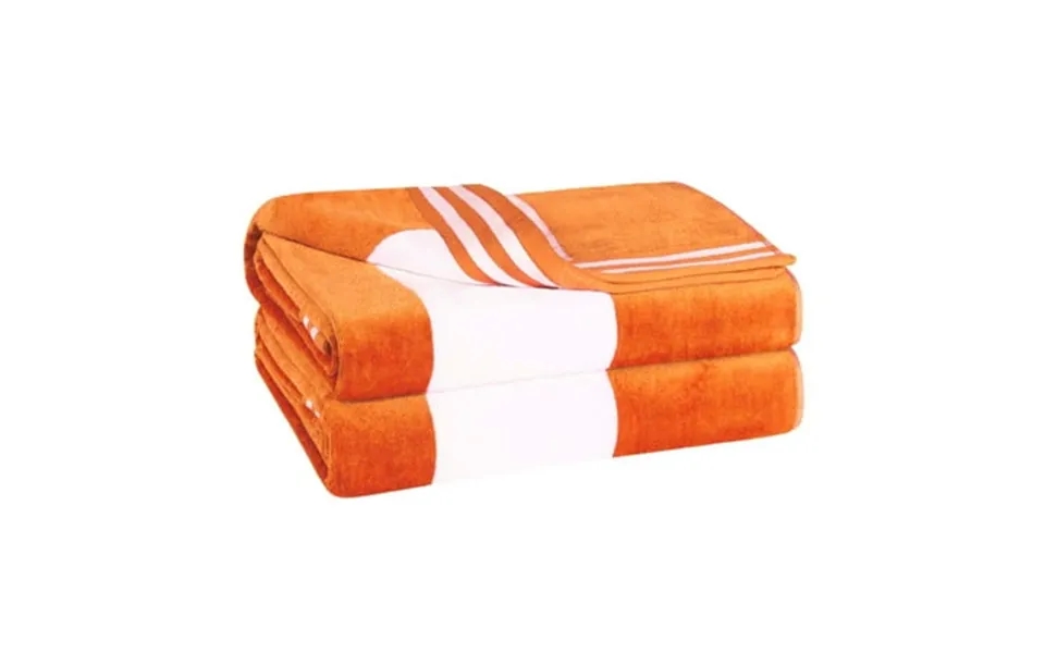 Superior Cabana Striped 2-piece Oversized Cotton Beach Towel Set Orange