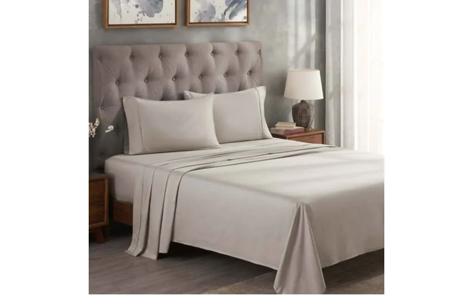 Superior Egyptian Cotton 300 Thread Count Deep Pocket Sheet Set California King Light Grey