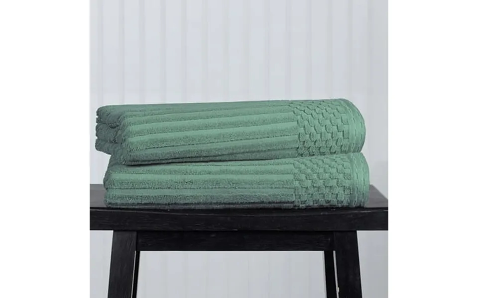 Superior Soho Ribbed Cotton Absorbent Bath Towel Set Of 2 Basil