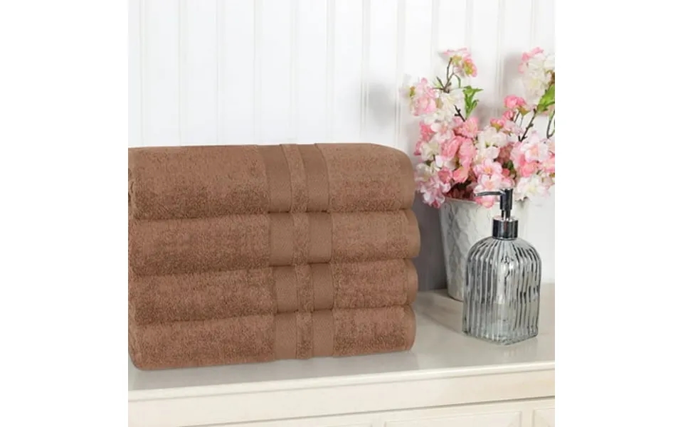 Superior Ultra Soft Cotton Solid 4-piece Bath Towel Sets Chocolate