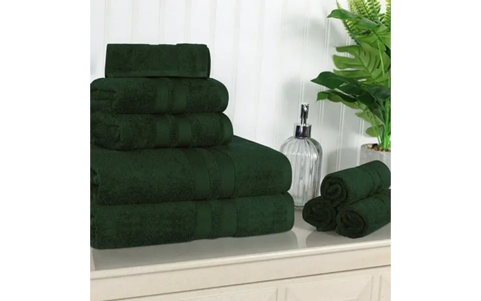 Superior Ultra Soft Cotton Solid 8-piece Towel Sets Forest Green