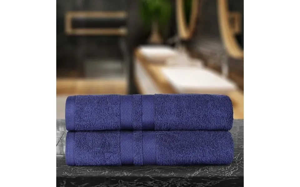 Superior Ultra-soft Cotton Solid Bath Sheets Set Of 2 Navy Blue