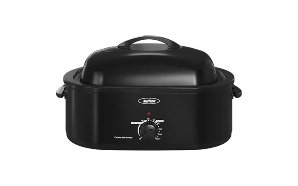 Superjoe 18qt Electric Roaster Oven Stainless Steel Roaster Pan For Turkey With Removable Insert Pot Black