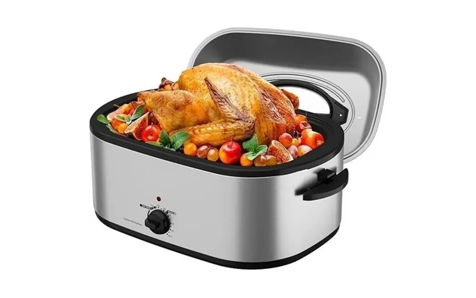 Superjoe 28 Qt Roaster Oven Electric With Self-basting Lid Removable Pan Variable Temp - Silver