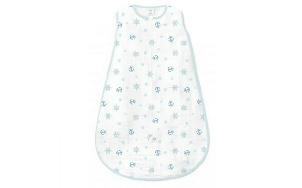 Swaddledesigns Cotton Muslin Sleeping Sack With 2-way Zipper Ahoy - Pastel Blue Small