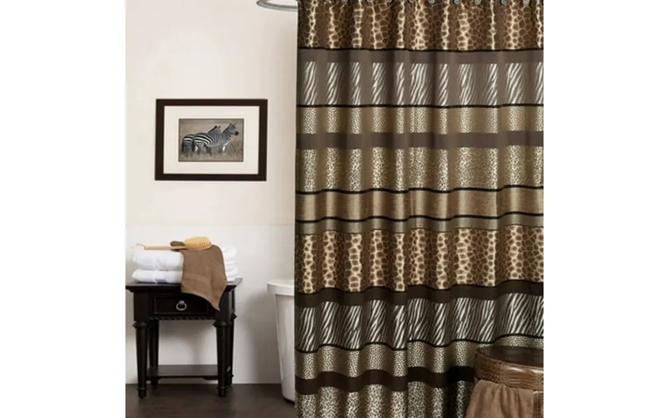Sweet Home Collection Safari Stripes Fabric Bathroom Shower Curtain