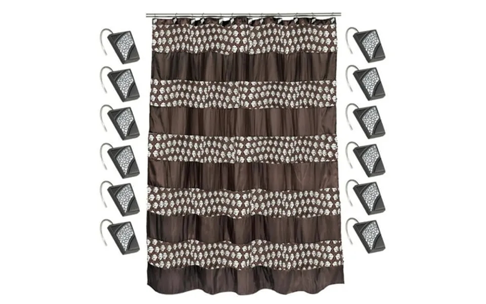 Sweet Home Collection Sinatra Fabric Shower Curtain And Hook Set