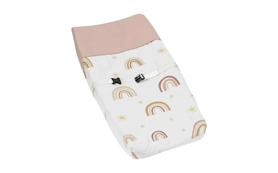 Sweet Jojo Designs Boho Rainbow Pink Yellow And White Changing Pad Cover