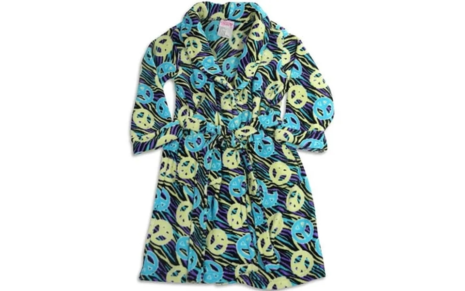 Sweet N Sassy - Little Girls Peace Signs Robe 27495-4 5 Blue Peace