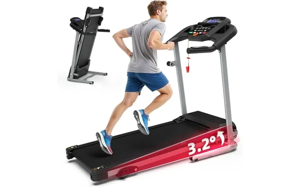 Swertoy Electric Folding Treadmill For Home 12 Preset Programs & 3 Modes Heart Pulse System Built-in Mp3 Speaker Led Dis