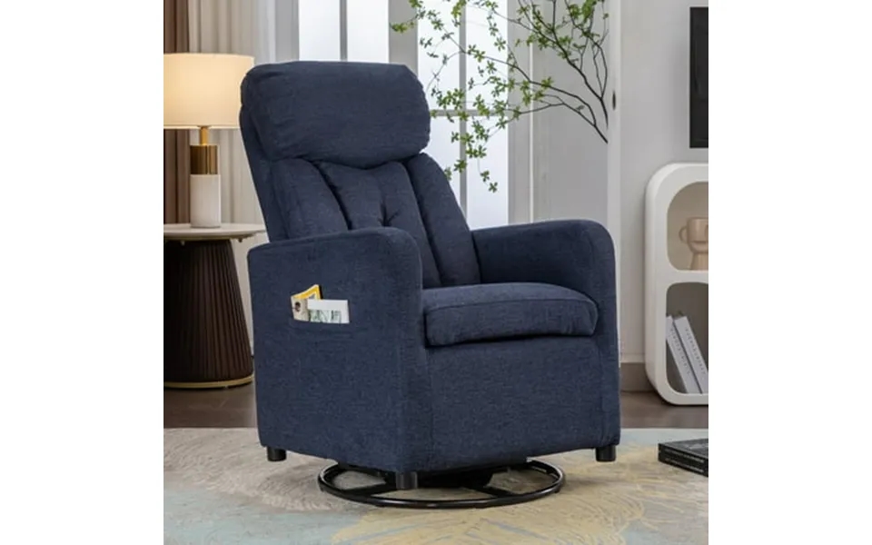 Swivel Glider Chair For Nursery Modern Rocker Chair With High Back And Storage Pocket Upholstered Accent Rocking Chair W