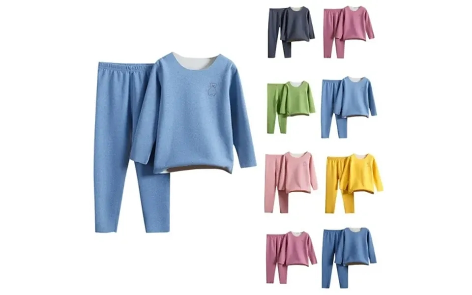 Swuxness Toddler Fleece Sets Kids Fall Long Sets Flower Boys And Girls Seamless Thermal Underwear Set Double-sided Brush