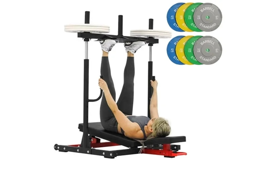Syedee Vertical Leg Press Machine Adjustable With Transport Wheels 240 Lb 230 Lbs Sets Black